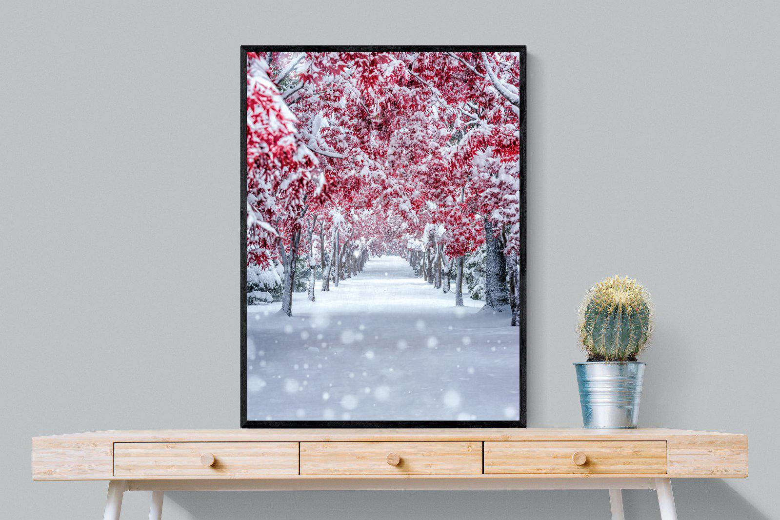 White On Red-Wall_Art-75 x 100cm-Mounted Canvas-Black-Pixalot