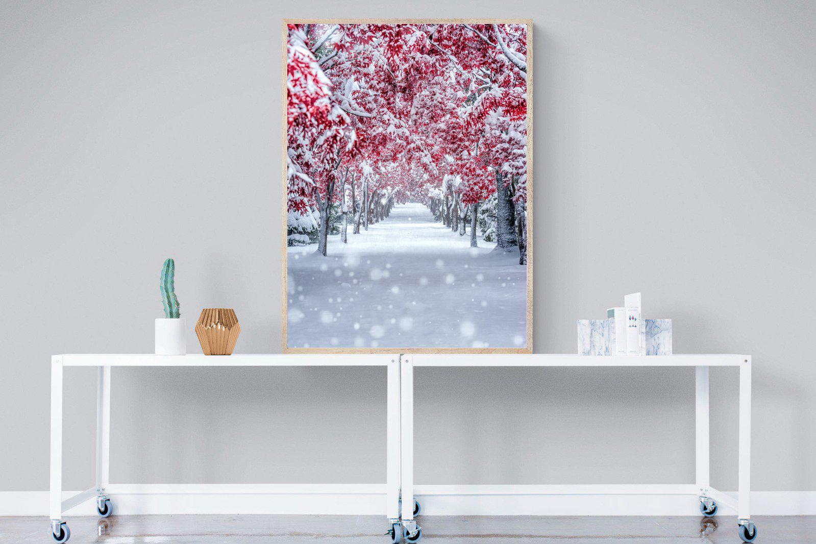 White On Red-Wall_Art-90 x 120cm-Mounted Canvas-Wood-Pixalot