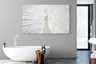 White Peacock-Wall_Art-180 x 110cm-Mounted Canvas-No Frame-Pixalot