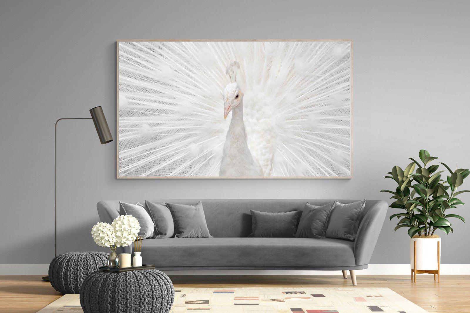 White Peacock-Wall_Art-220 x 130cm-Mounted Canvas-Wood-Pixalot