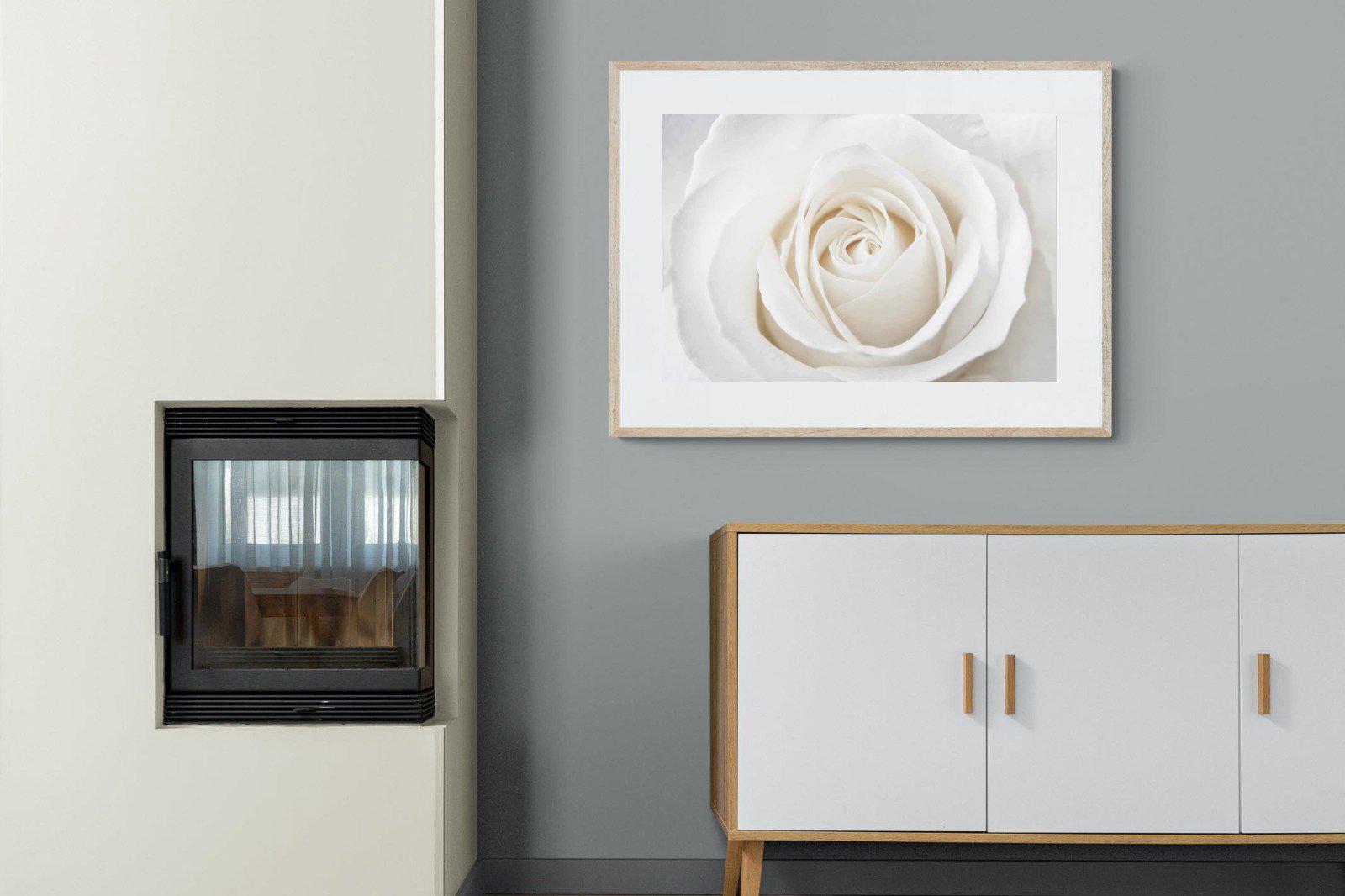 White Rose-Wall_Art-100 x 75cm-Framed Print-Wood-Pixalot