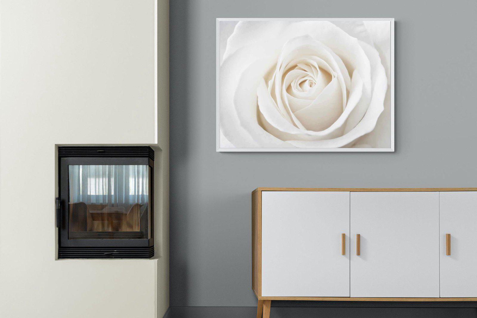 White Rose-Wall_Art-100 x 75cm-Mounted Canvas-White-Pixalot