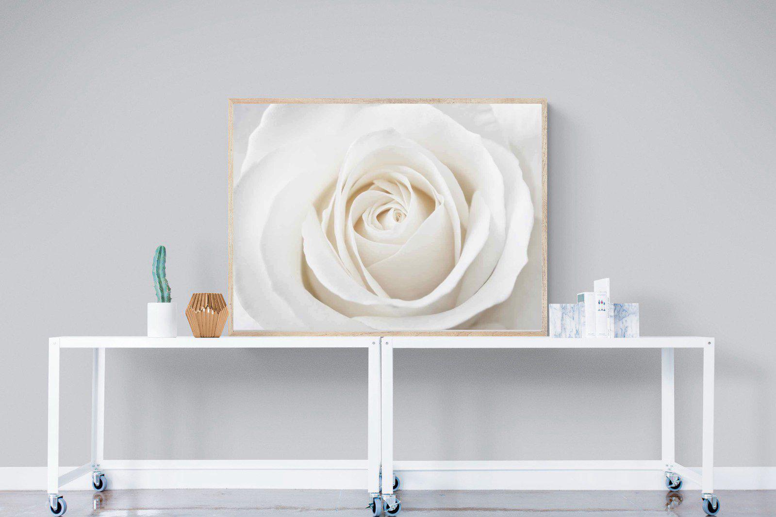 White Rose-Wall_Art-120 x 90cm-Mounted Canvas-Wood-Pixalot