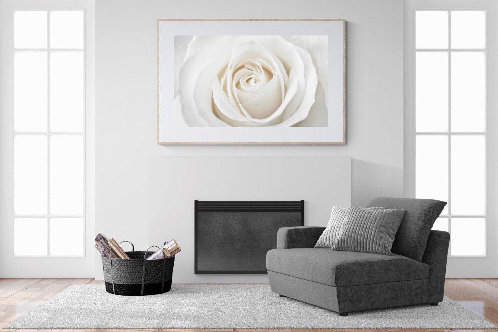 White Rose-Wall_Art-150 x 100cm-Framed Print-Wood-Pixalot