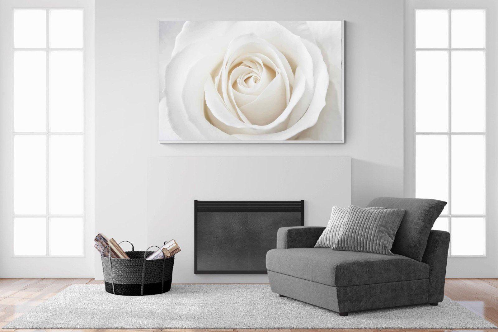 White Rose-Wall_Art-150 x 100cm-Mounted Canvas-White-Pixalot