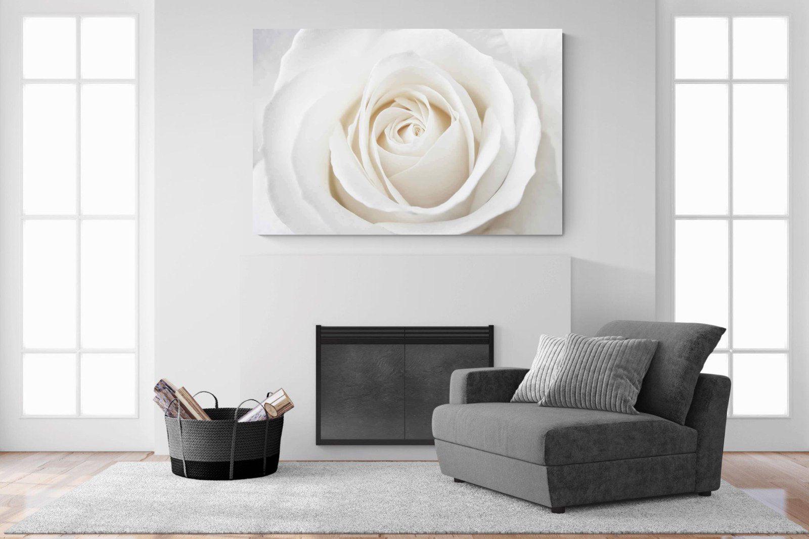 White Rose-Wall_Art-150 x 100cm-Mounted Canvas-No Frame-Pixalot