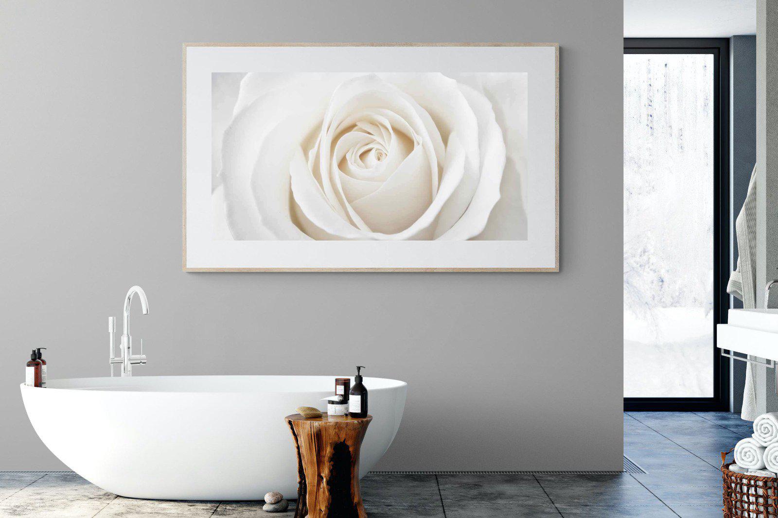 White Rose-Wall_Art-180 x 110cm-Framed Print-Wood-Pixalot