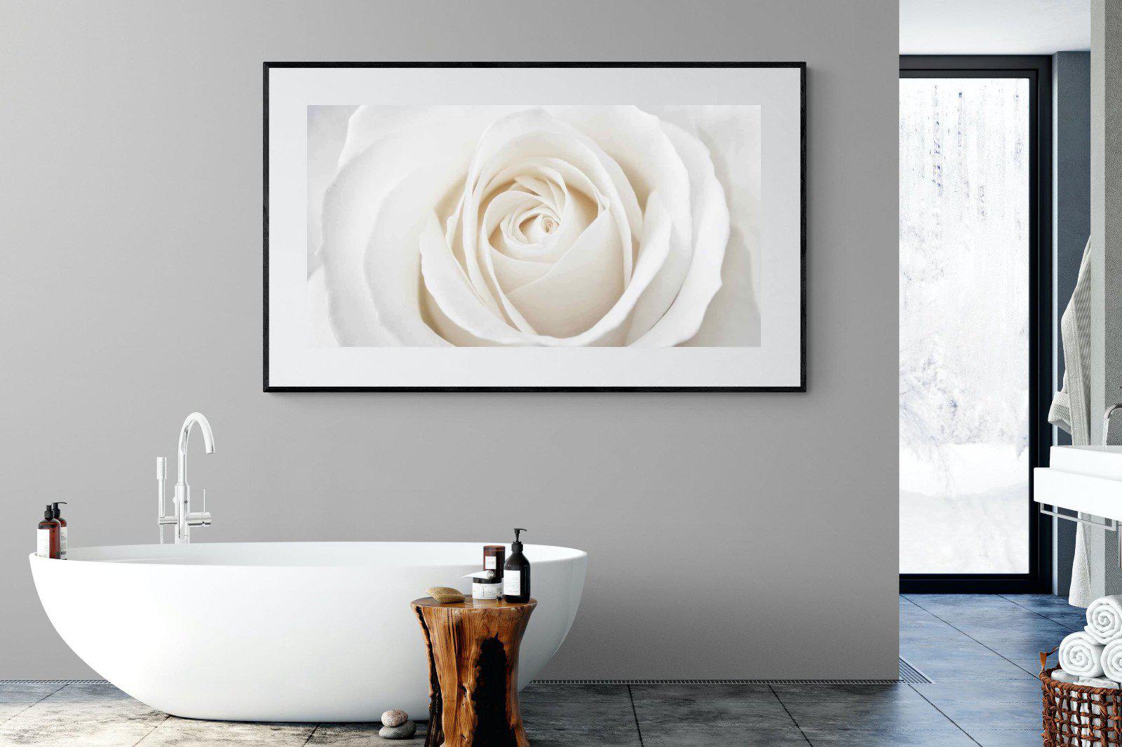 White Rose-Wall_Art-180 x 110cm-Framed Print-Black-Pixalot