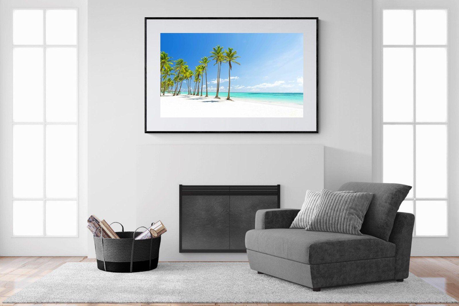 White Sand-Wall_Art-150 x 100cm-Framed Print-Black-Pixalot