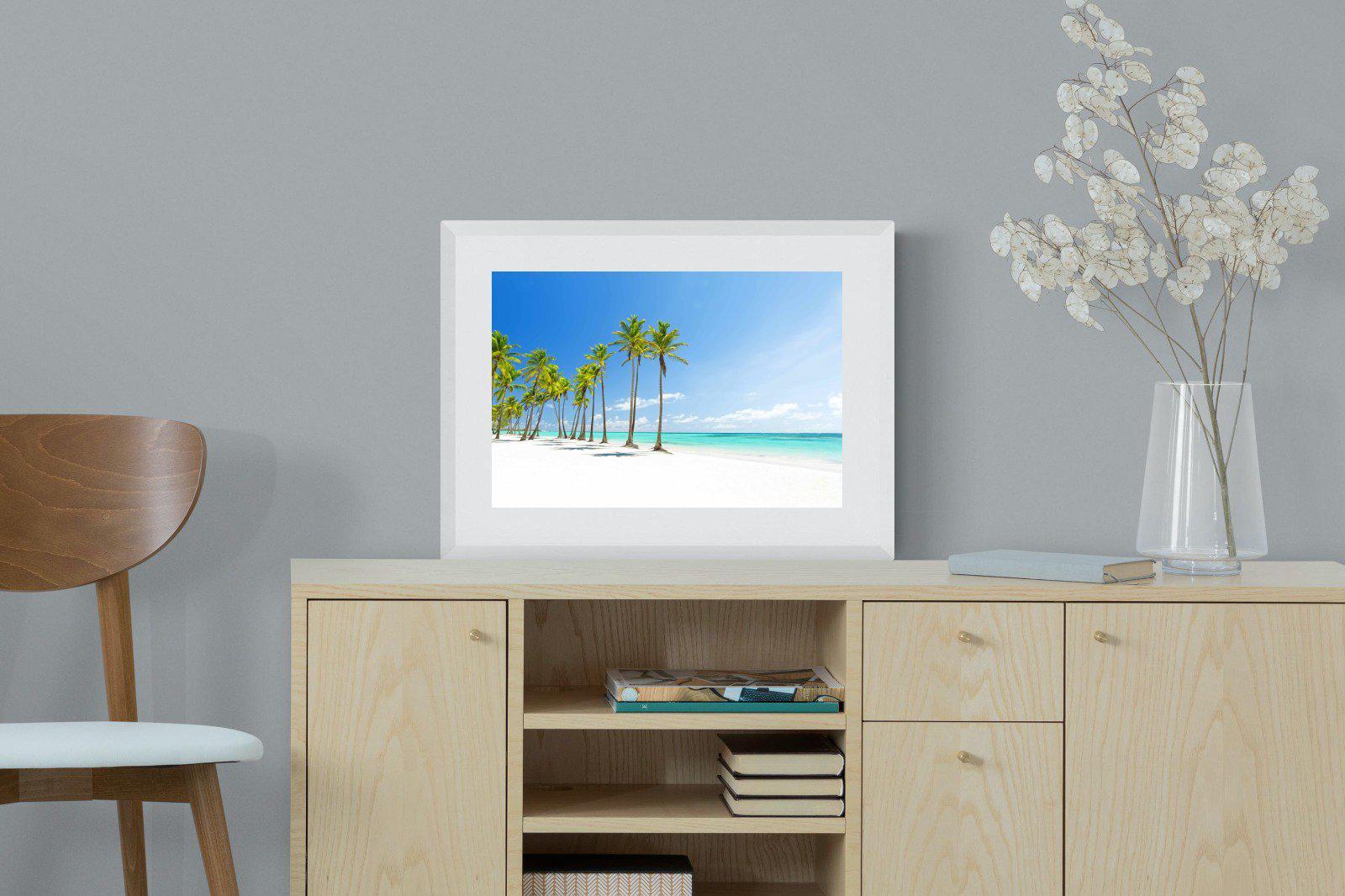 White Sand-Wall_Art-60 x 45cm-Framed Print-White-Pixalot