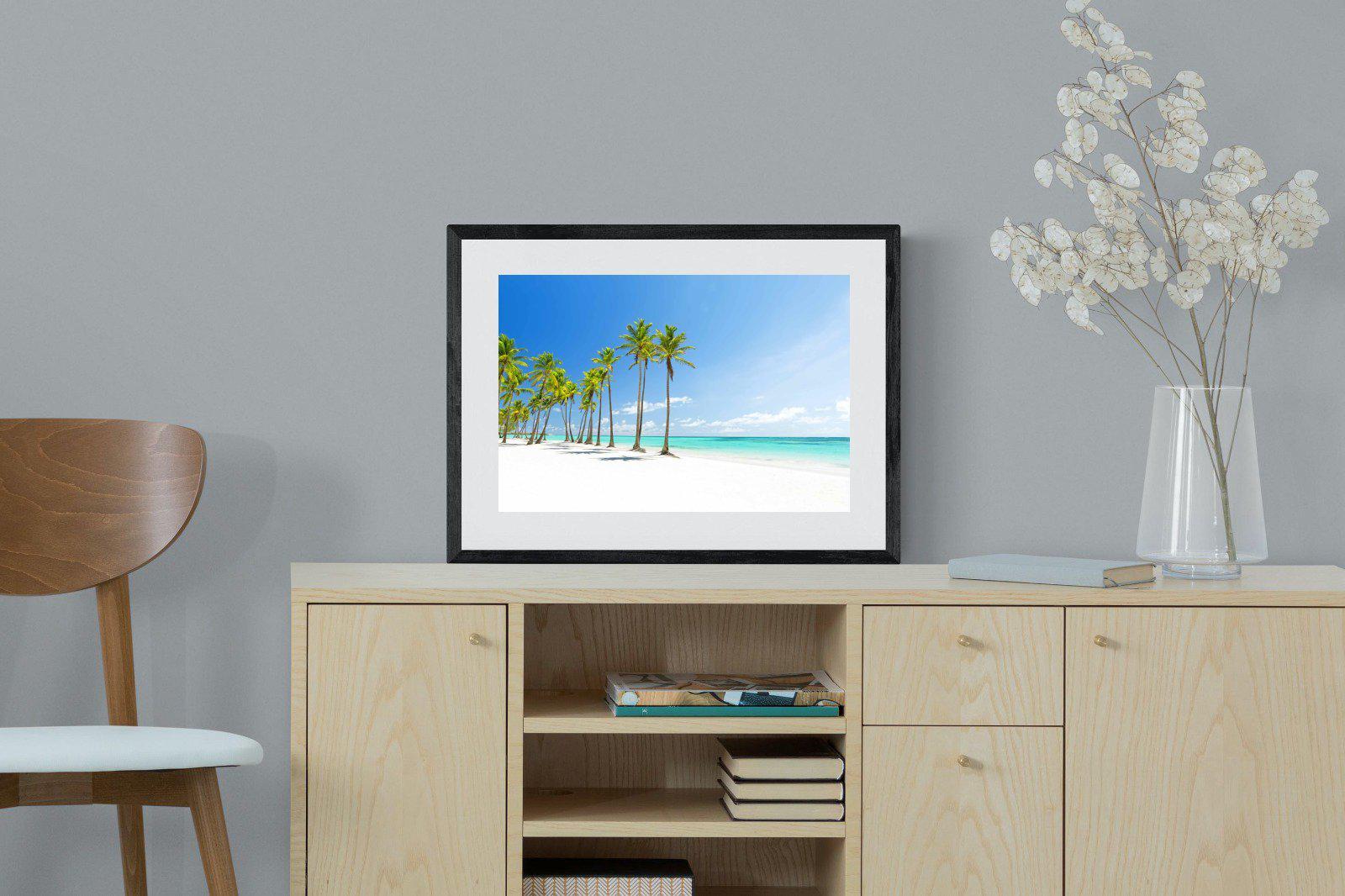 White Sand-Wall_Art-60 x 45cm-Framed Print-Black-Pixalot