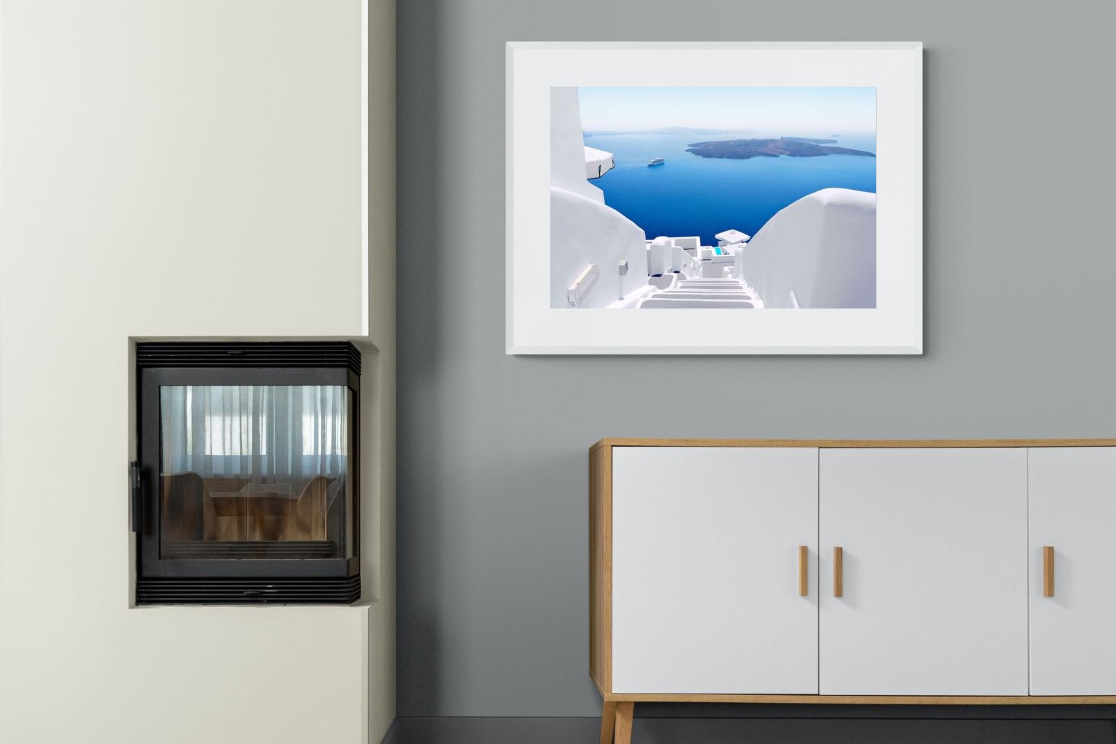 White Steps-Wall_Art-100 x 75cm-Framed Print-White-Pixalot