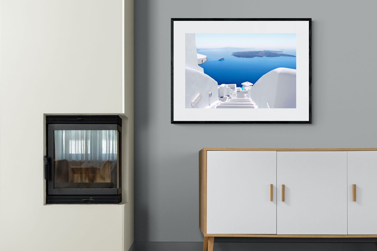 White Steps-Wall_Art-100 x 75cm-Framed Print-Black-Pixalot