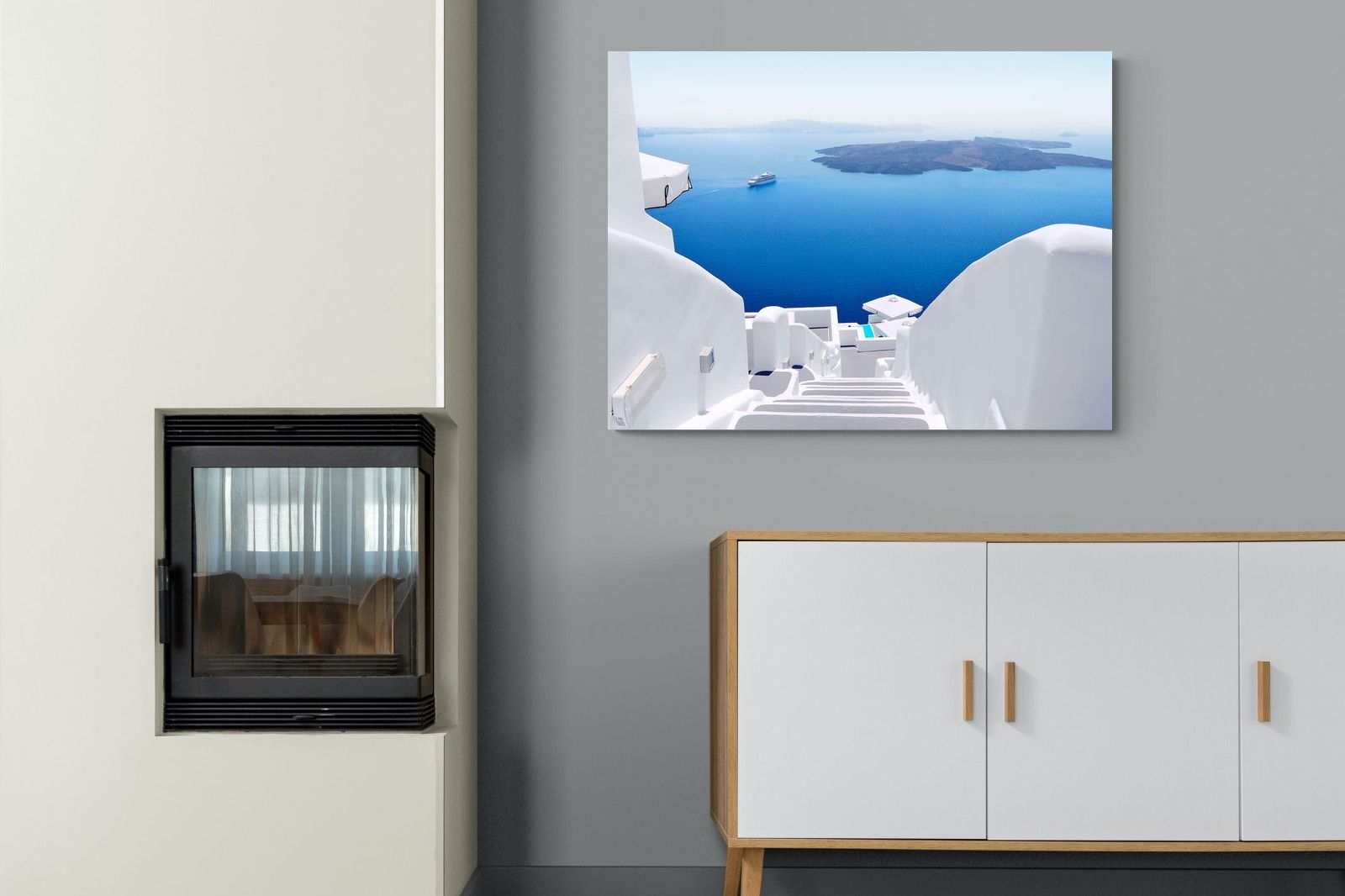 White Steps-Wall_Art-100 x 75cm-Mounted Canvas-No Frame-Pixalot