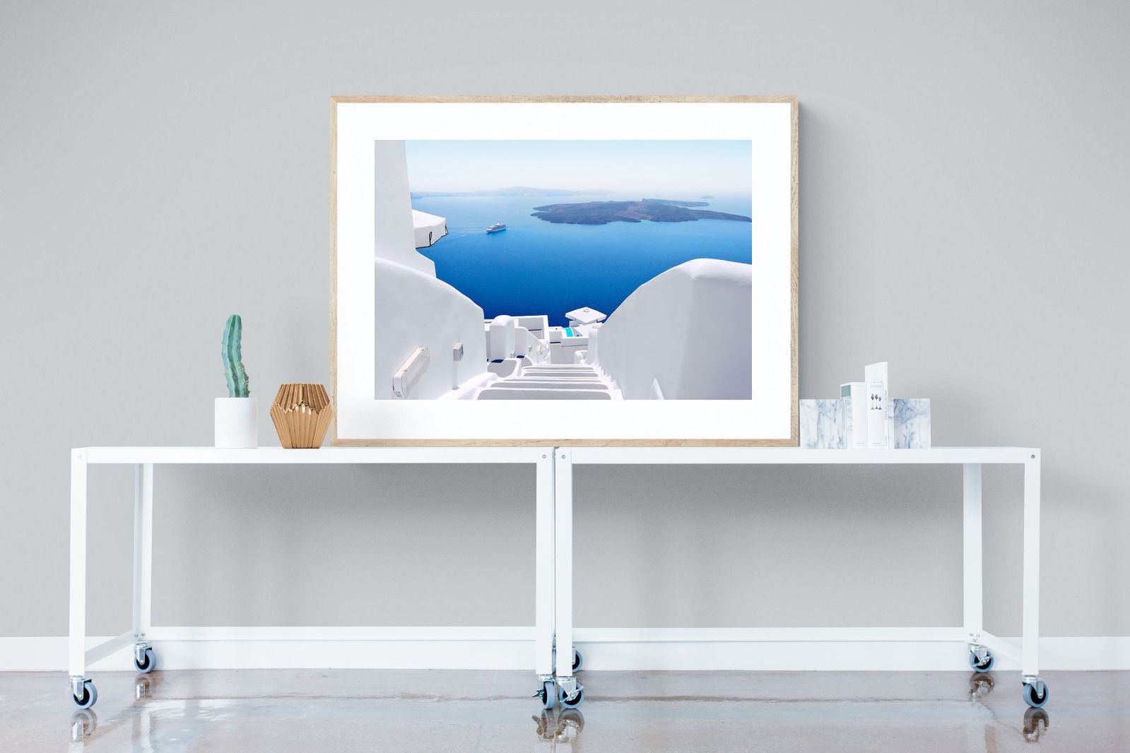 White Steps-Wall_Art-120 x 90cm-Framed Print-Wood-Pixalot