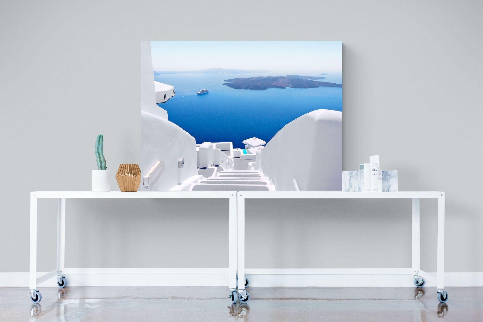 White Steps-Wall_Art-120 x 90cm-Mounted Canvas-No Frame-Pixalot