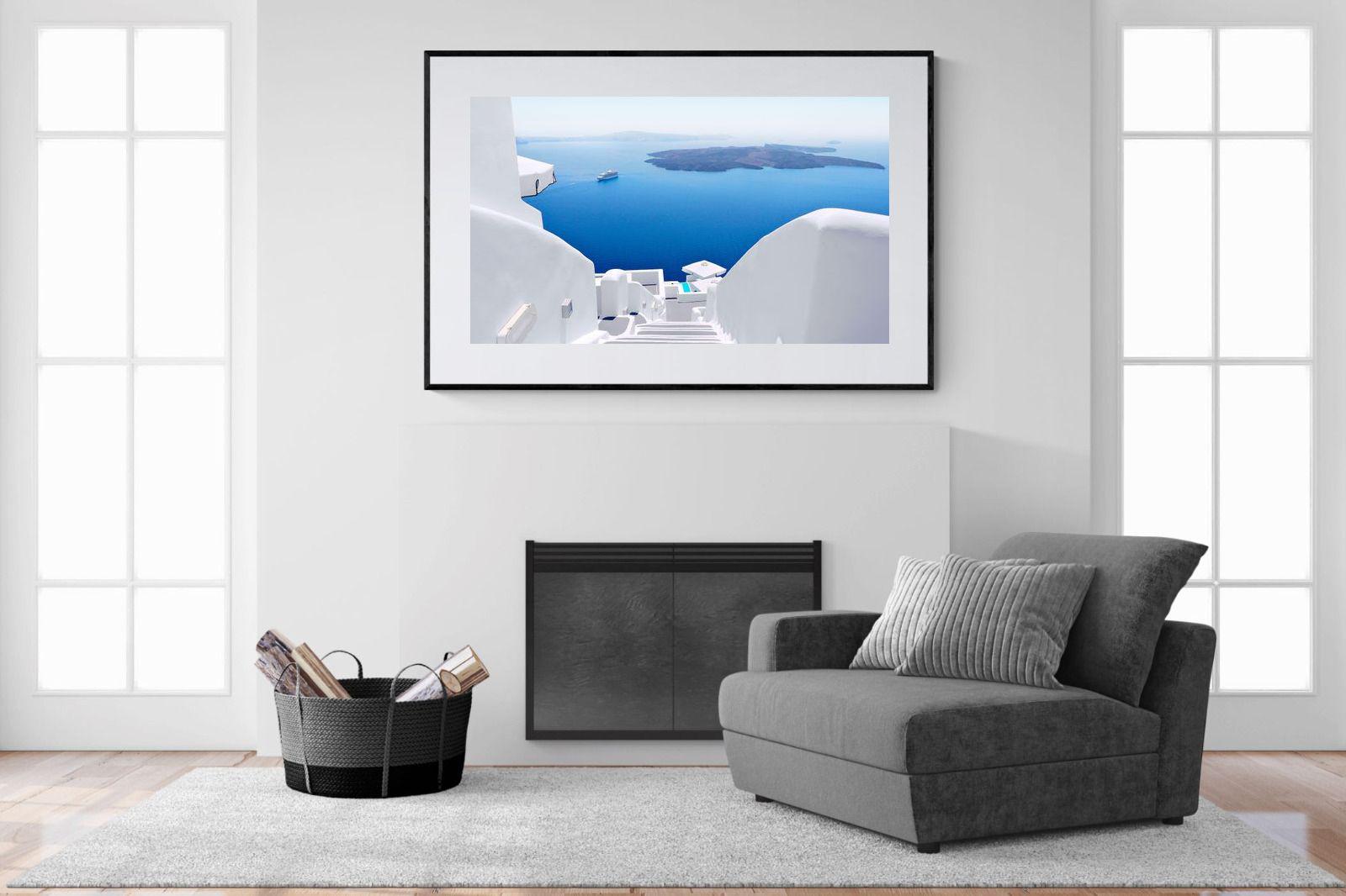 White Steps-Wall_Art-150 x 100cm-Framed Print-Black-Pixalot