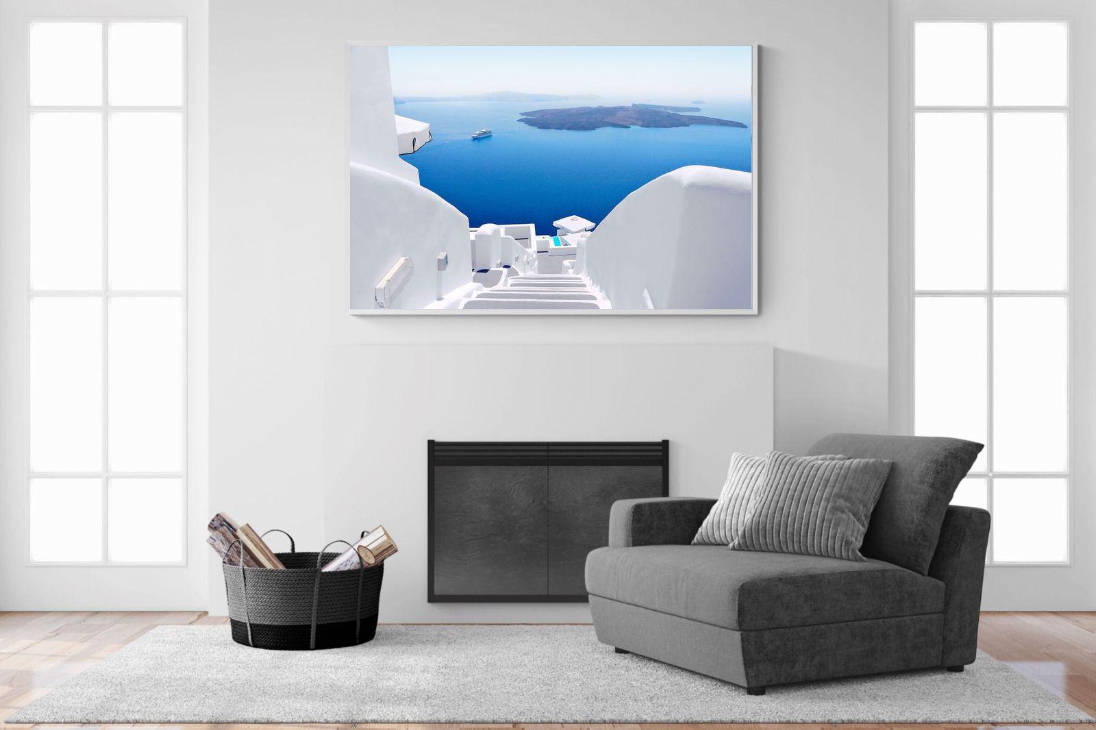 White Steps-Wall_Art-150 x 100cm-Mounted Canvas-White-Pixalot