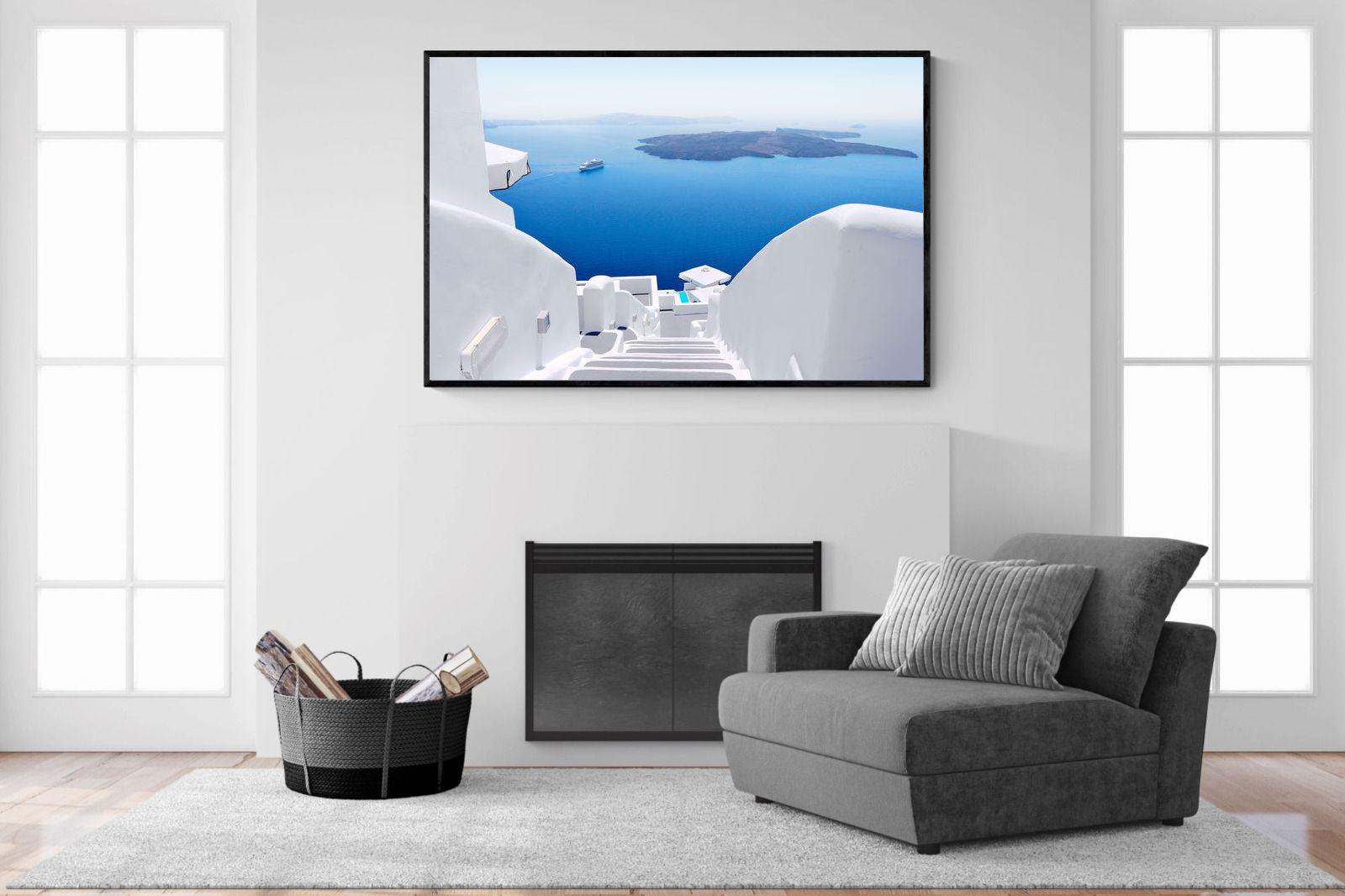 White Steps-Wall_Art-150 x 100cm-Mounted Canvas-Black-Pixalot