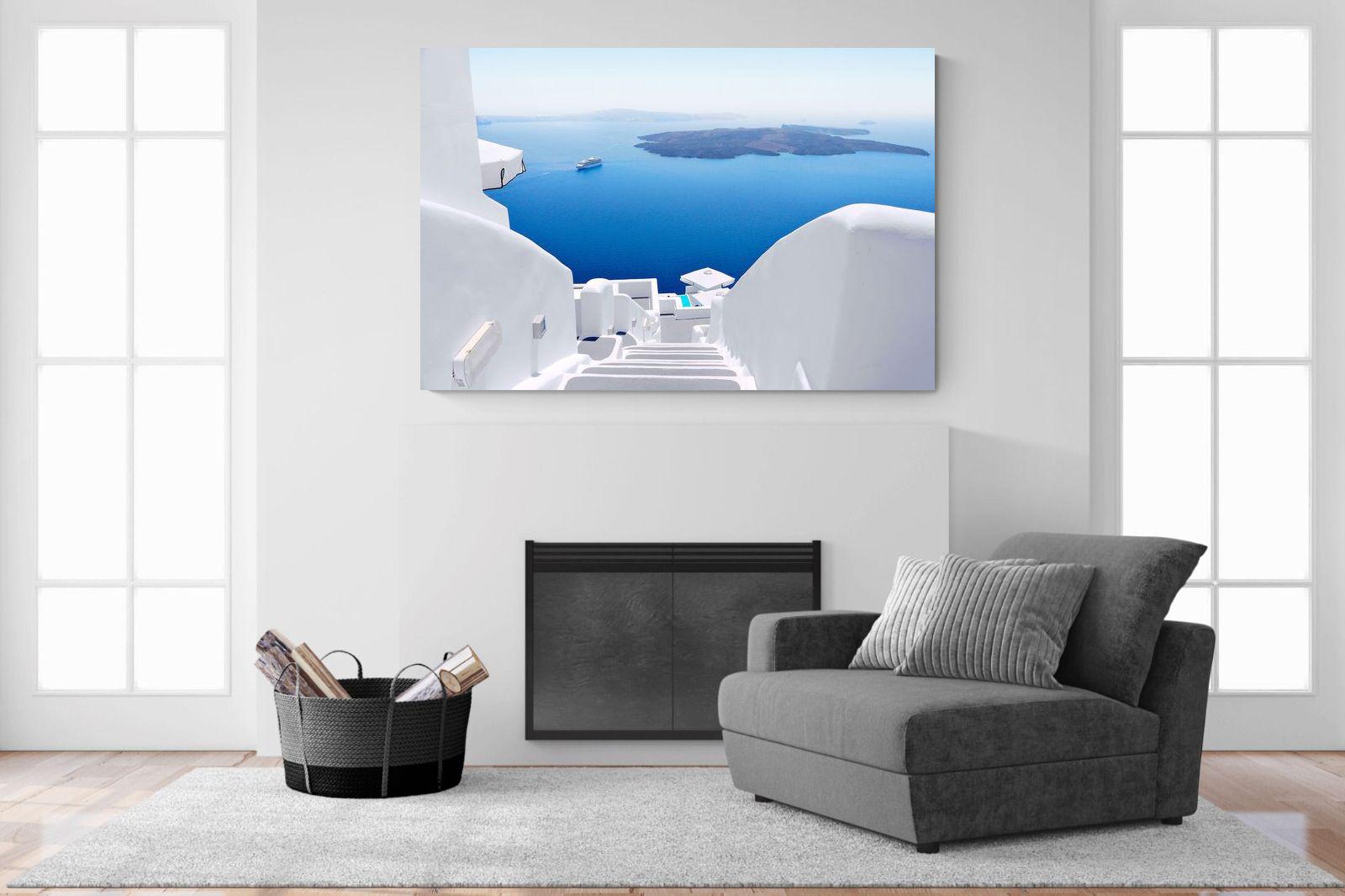 White Steps-Wall_Art-150 x 100cm-Mounted Canvas-No Frame-Pixalot