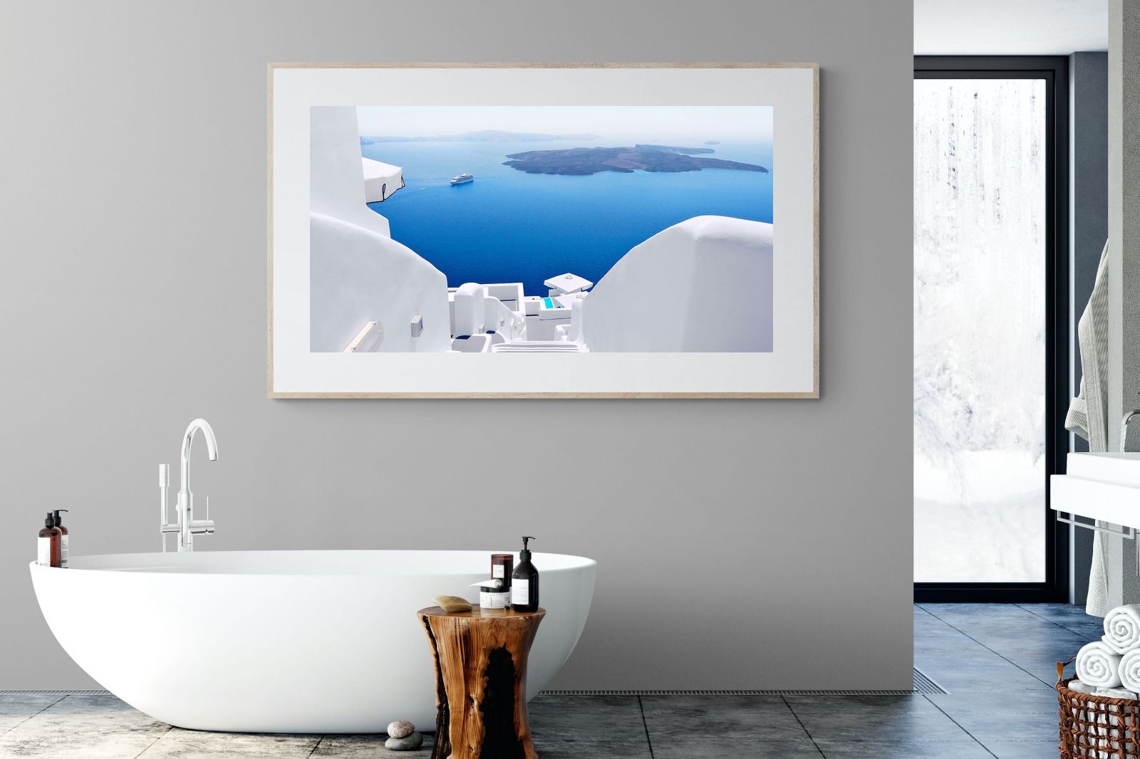 White Steps-Wall_Art-180 x 110cm-Framed Print-Wood-Pixalot