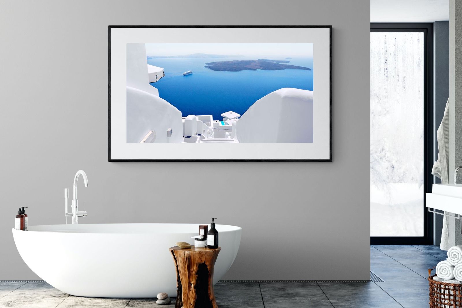 White Steps-Wall_Art-180 x 110cm-Framed Print-Black-Pixalot