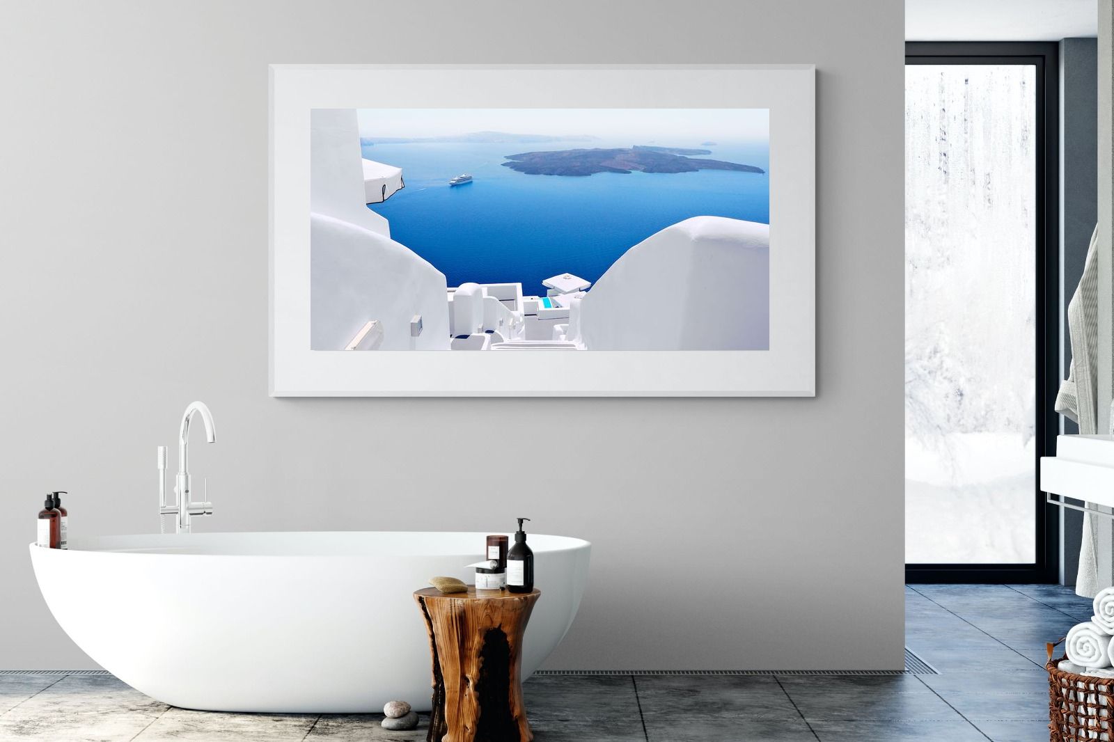 White Steps-Wall_Art-180 x 110cm-Framed Print-White-Pixalot