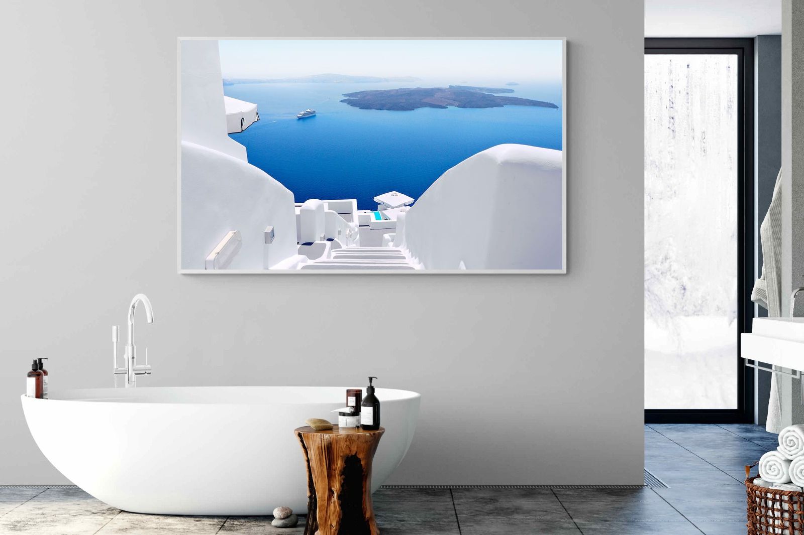 White Steps-Wall_Art-180 x 110cm-Mounted Canvas-White-Pixalot