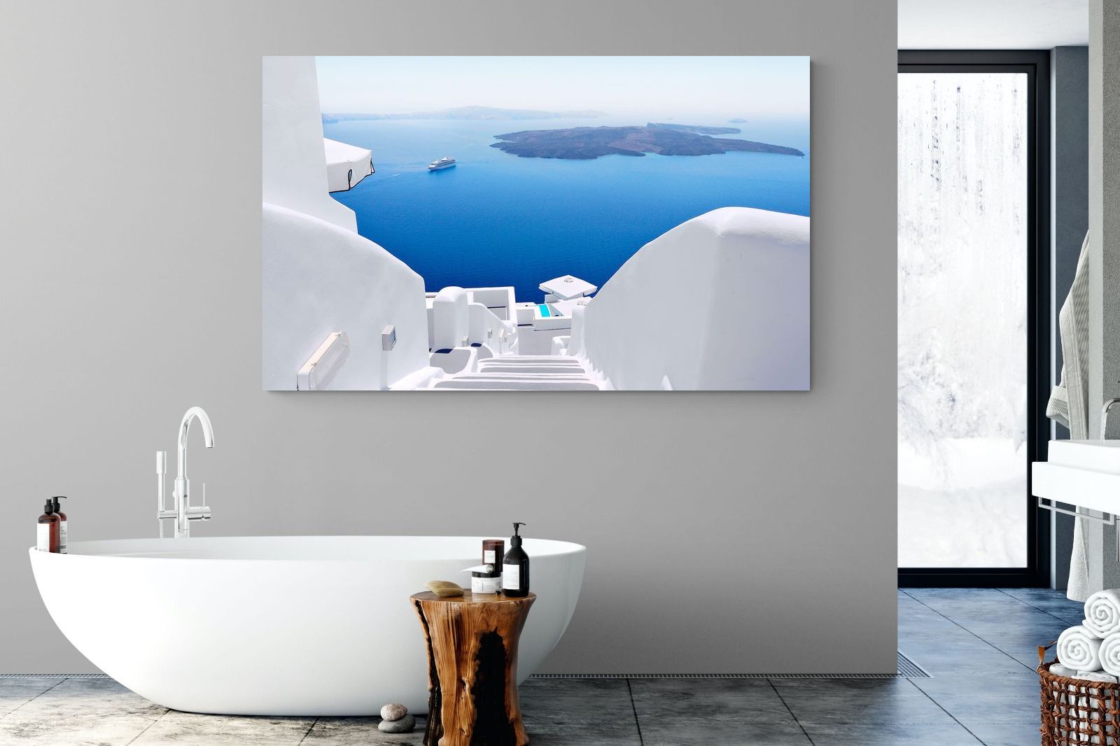 White Steps-Wall_Art-180 x 110cm-Mounted Canvas-No Frame-Pixalot