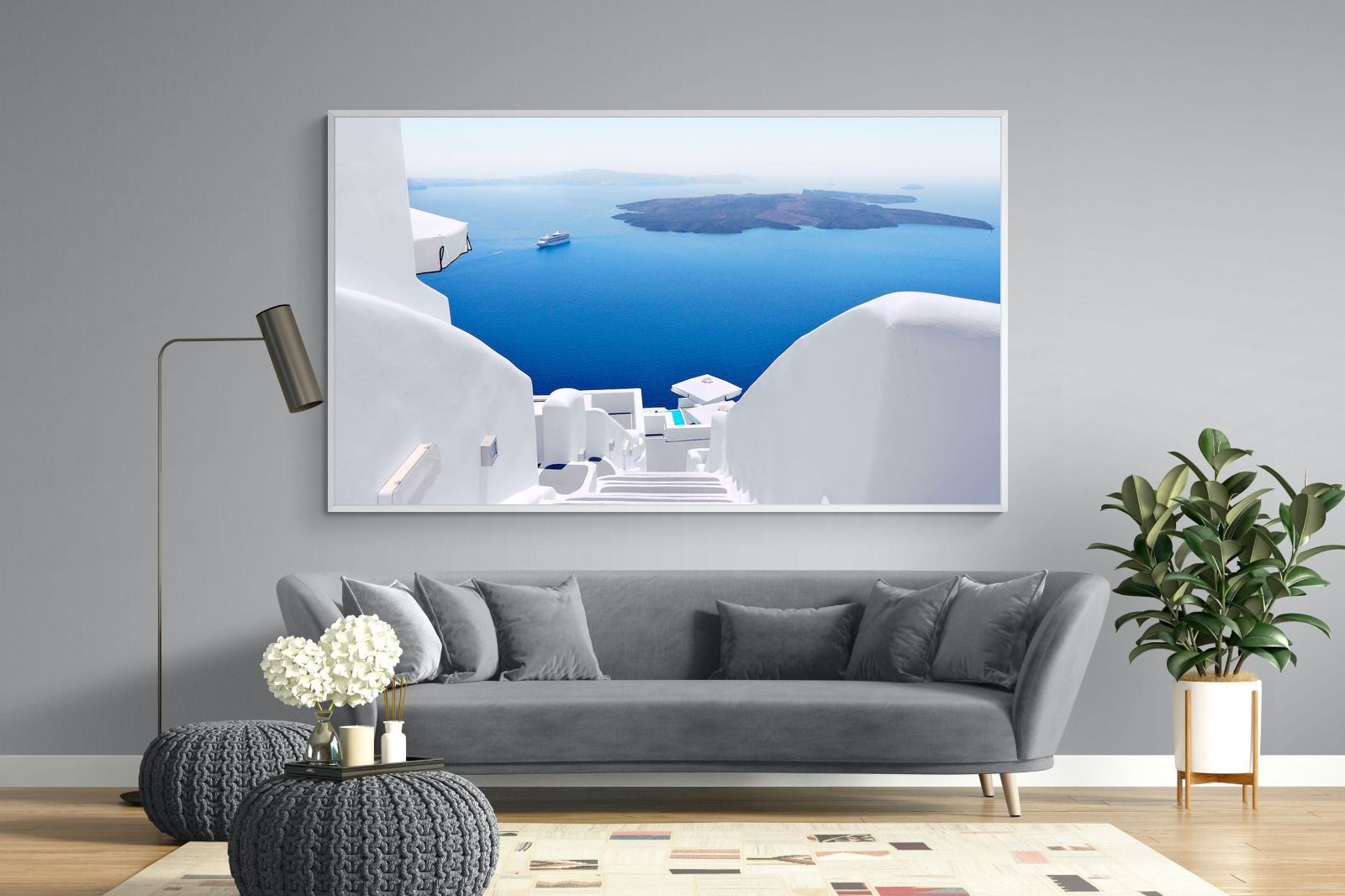 White Steps-Wall_Art-220 x 130cm-Mounted Canvas-White-Pixalot
