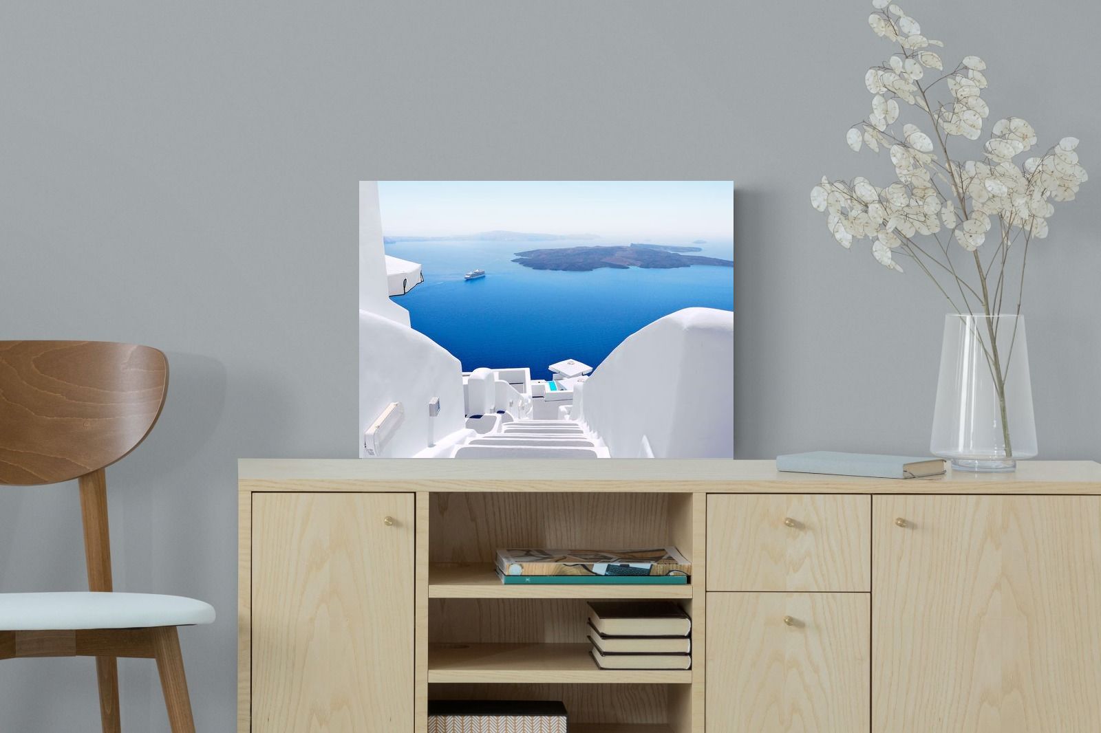 White Steps-Wall_Art-60 x 45cm-Mounted Canvas-No Frame-Pixalot