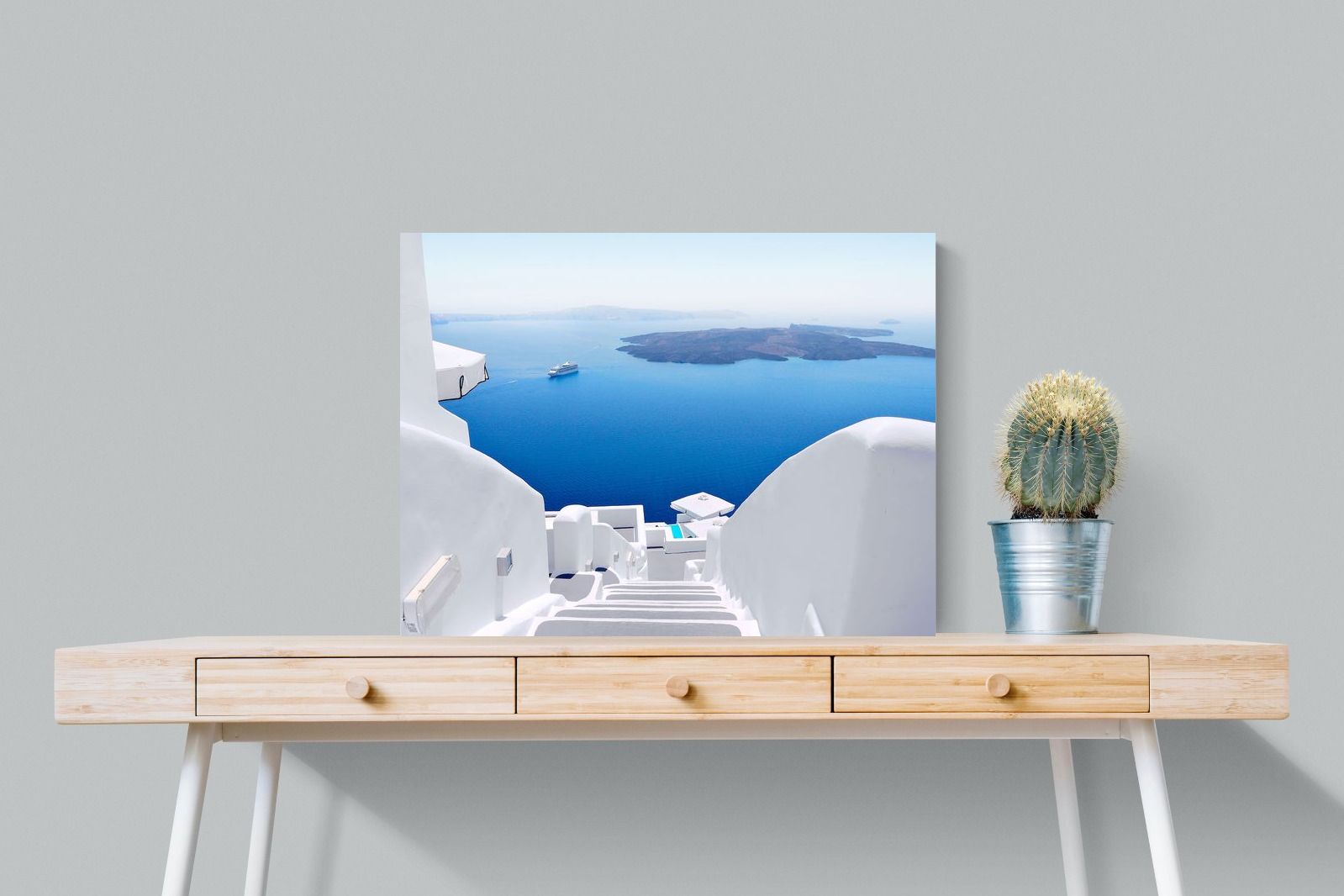White Steps-Wall_Art-80 x 60cm-Mounted Canvas-No Frame-Pixalot