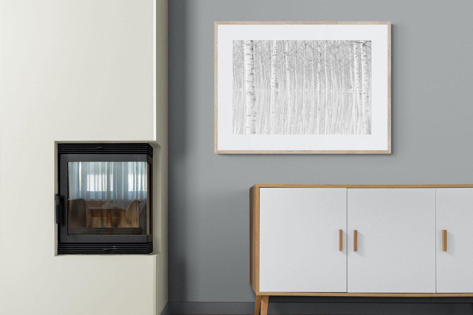 Whiteout Forest-Wall_Art-100 x 75cm-Framed Print-Wood-Pixalot