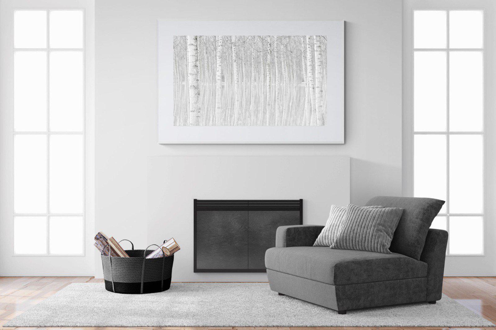 Whiteout Forest-Wall_Art-150 x 100cm-Framed Print-White-Pixalot
