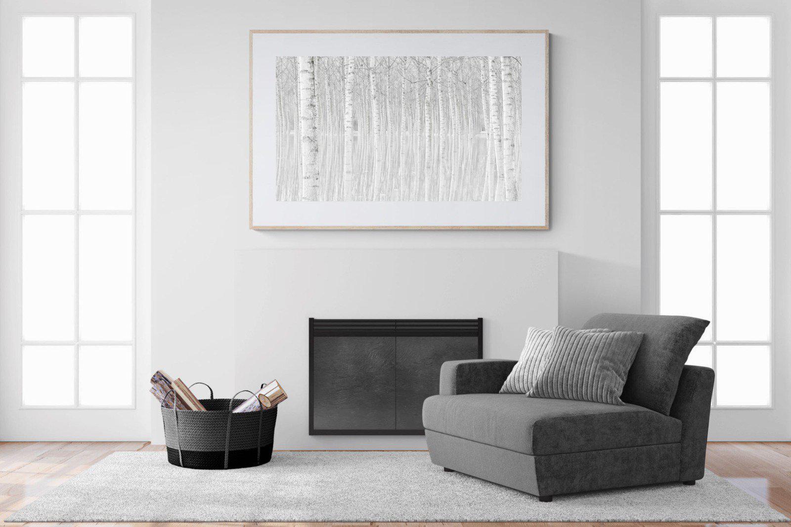 Whiteout Forest-Wall_Art-150 x 100cm-Framed Print-Wood-Pixalot