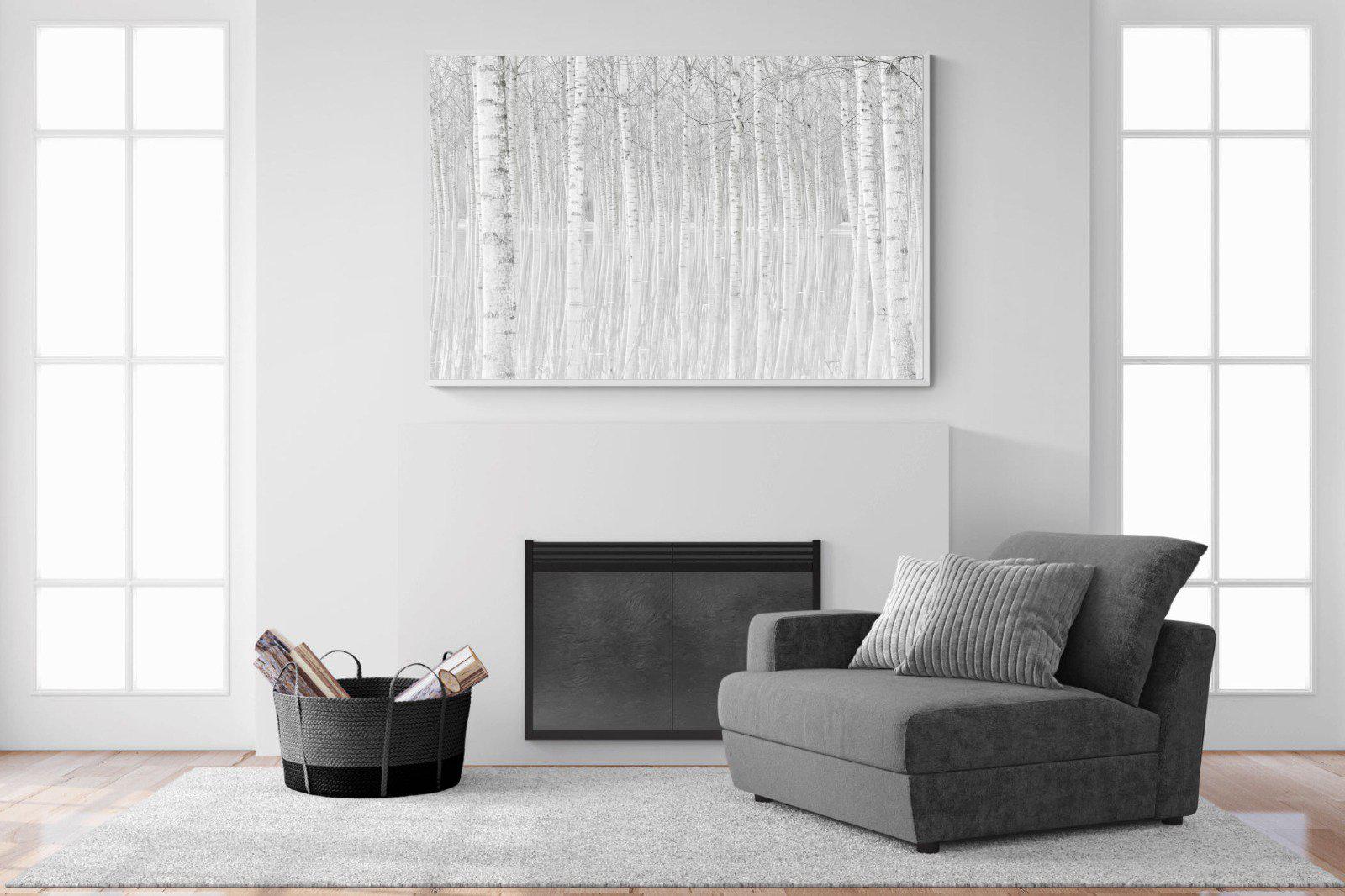 Whiteout Forest-Wall_Art-150 x 100cm-Mounted Canvas-White-Pixalot