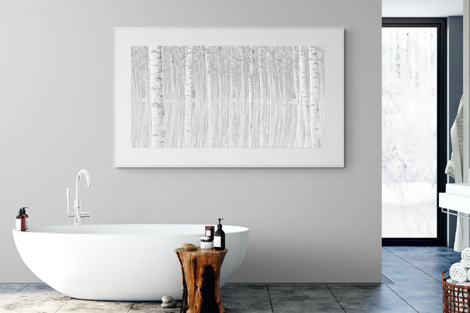 Whiteout Forest-Wall_Art-180 x 110cm-Framed Print-White-Pixalot