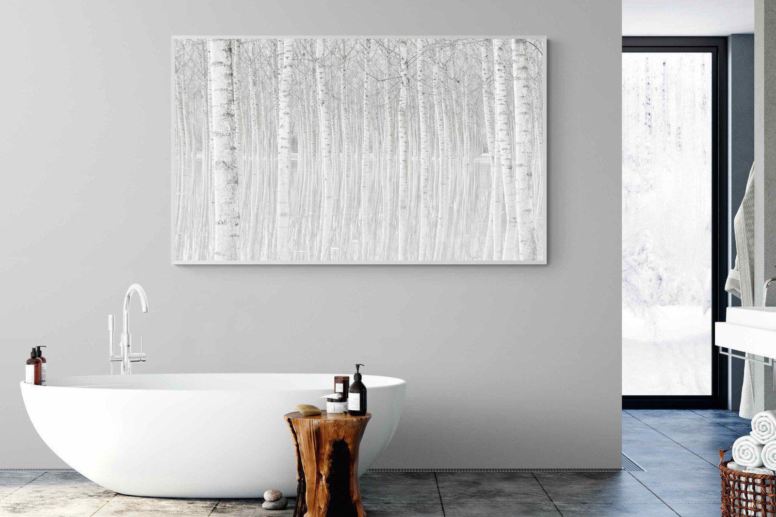 Whiteout Forest-Wall_Art-180 x 110cm-Mounted Canvas-White-Pixalot