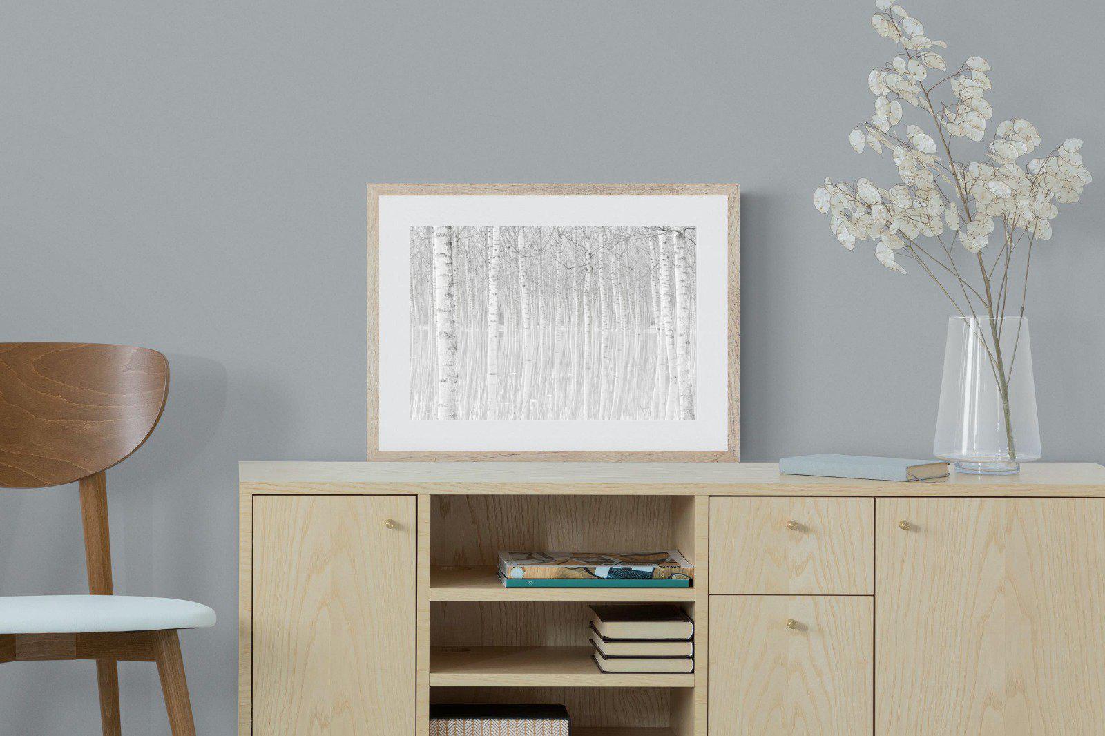 Whiteout Forest-Wall_Art-60 x 45cm-Framed Print-Wood-Pixalot