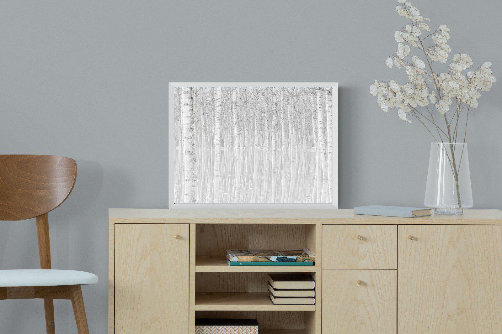 Whiteout Forest-Wall_Art-60 x 45cm-Mounted Canvas-White-Pixalot