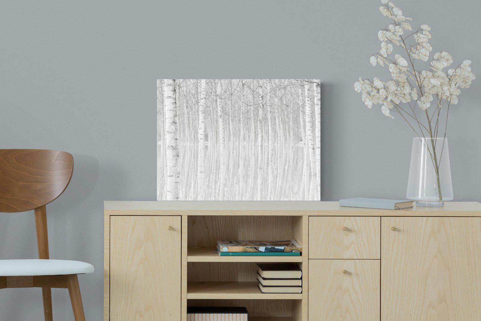 Whiteout Forest-Wall_Art-60 x 45cm-Mounted Canvas-No Frame-Pixalot