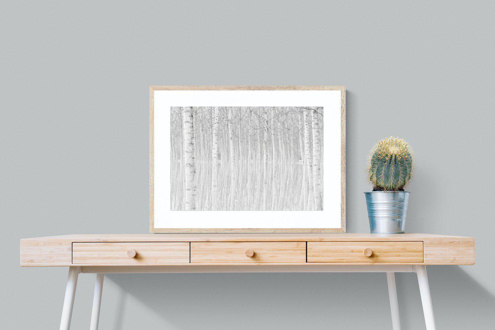 Whiteout Forest-Wall_Art-80 x 60cm-Framed Print-Wood-Pixalot