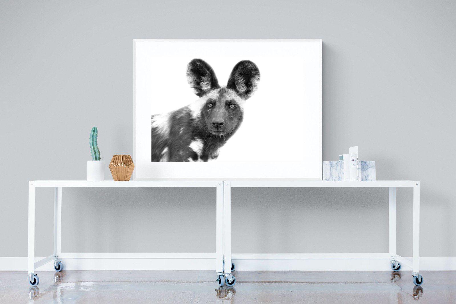 Wild Dog-Wall_Art-120 x 90cm-Framed Print-White-Pixalot