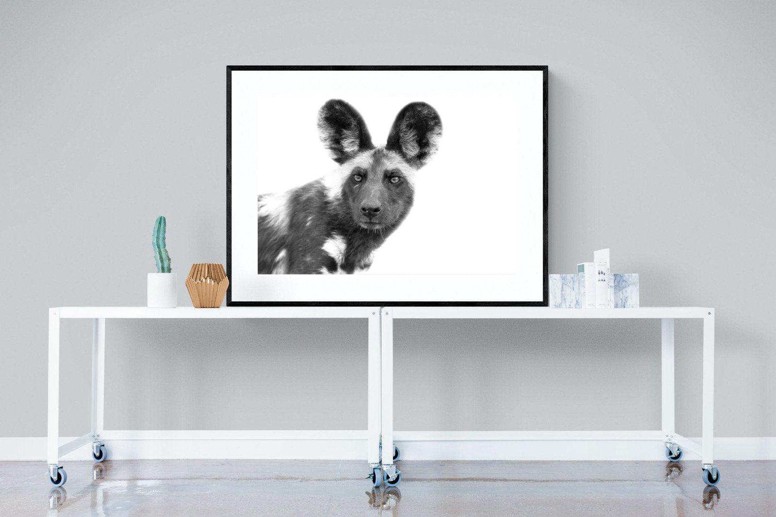 Wild Dog-Wall_Art-120 x 90cm-Framed Print-Black-Pixalot