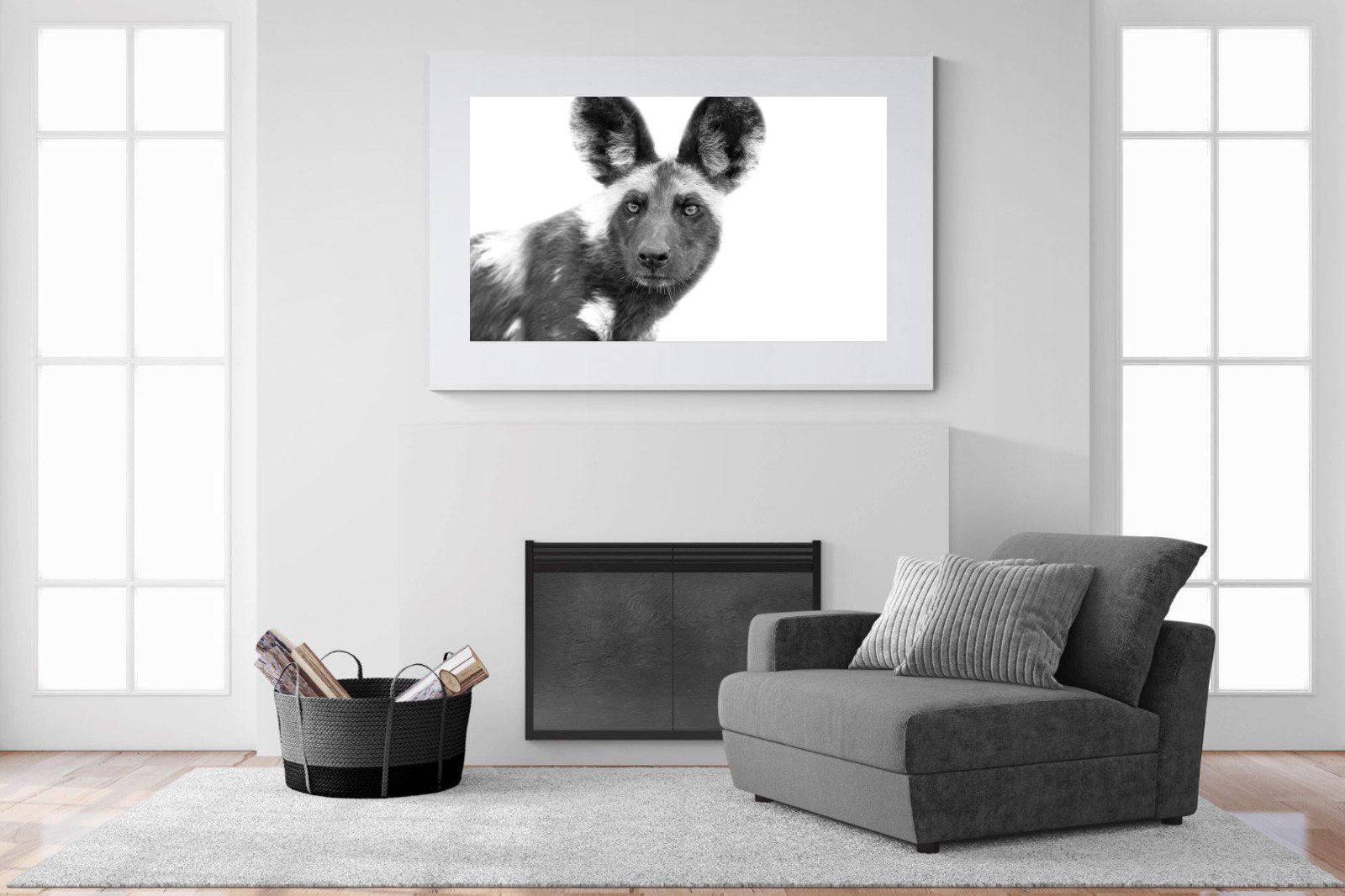 Wild Dog-Wall_Art-150 x 100cm-Framed Print-White-Pixalot