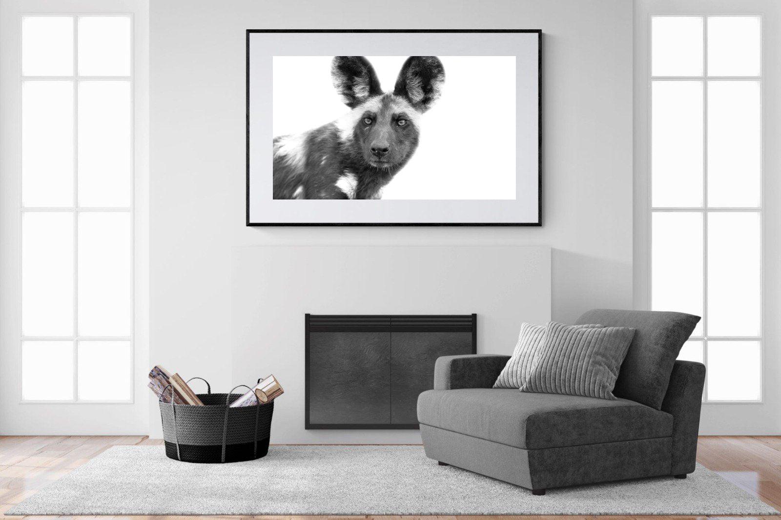 Wild Dog-Wall_Art-150 x 100cm-Framed Print-Black-Pixalot