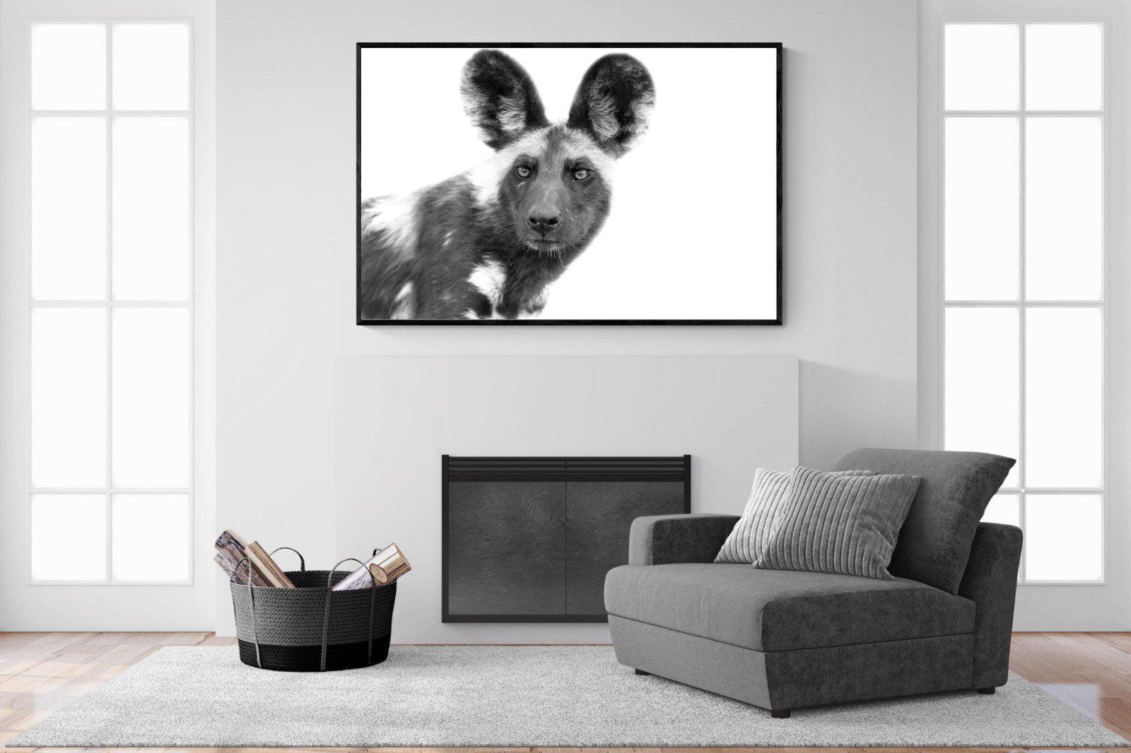 Wild Dog-Wall_Art-150 x 100cm-Mounted Canvas-Black-Pixalot