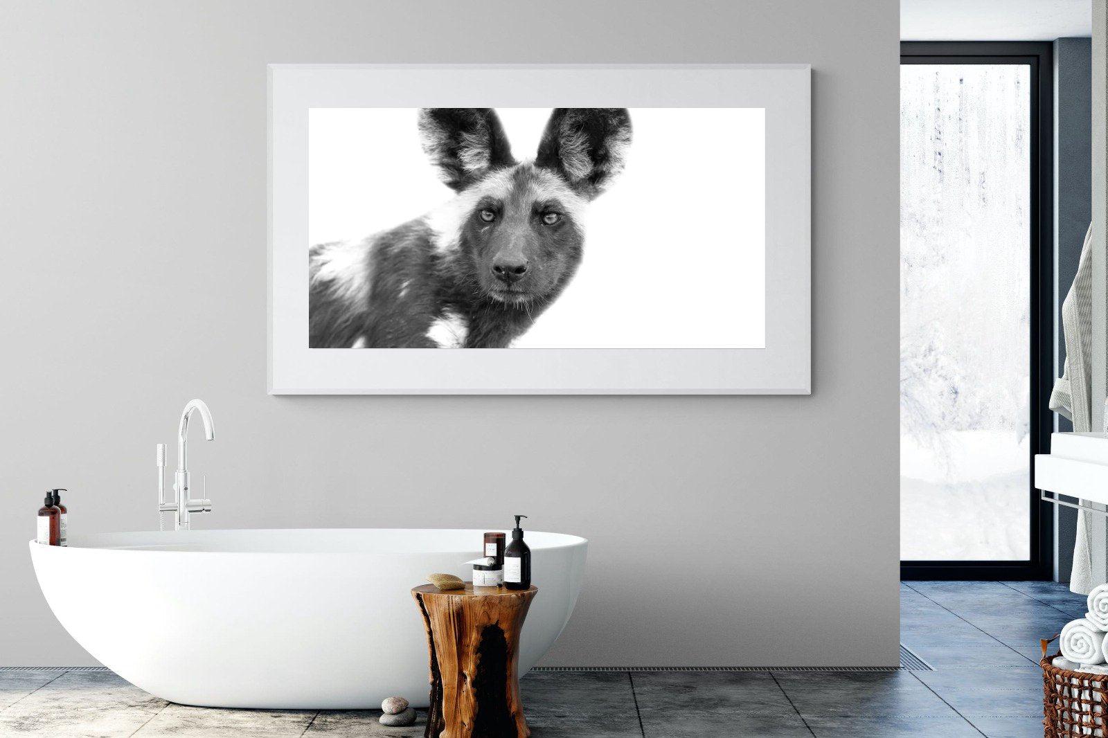 Wild Dog-Wall_Art-180 x 110cm-Framed Print-White-Pixalot