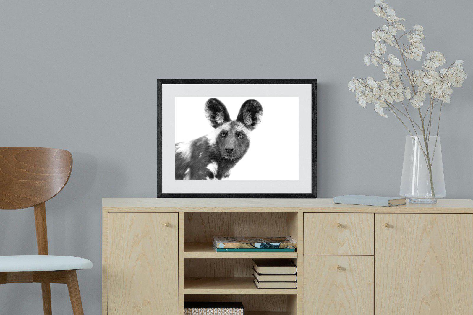 Wild Dog-Wall_Art-60 x 45cm-Framed Print-Black-Pixalot