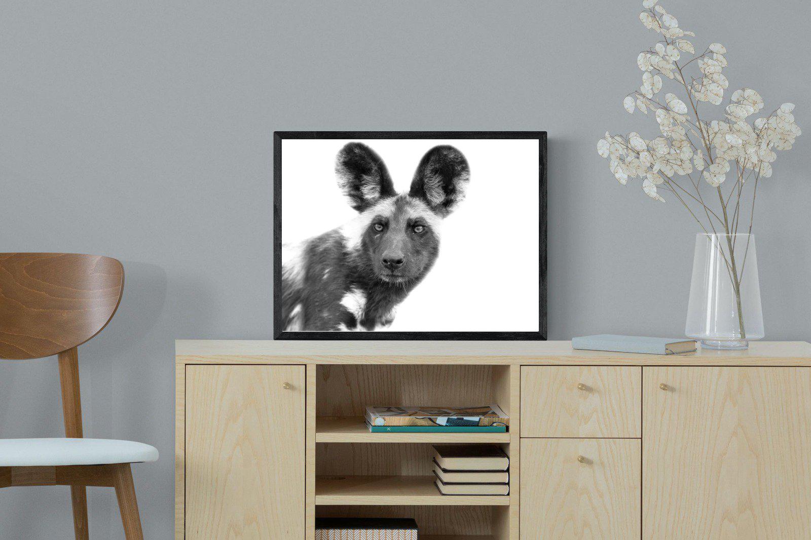 Wild Dog-Wall_Art-60 x 45cm-Mounted Canvas-Black-Pixalot